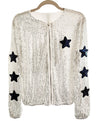 White Sequin Football Jacket