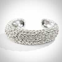 Silver Popcorn Cuff Bracelet