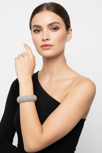 Silver Popcorn Cuff Bracelet