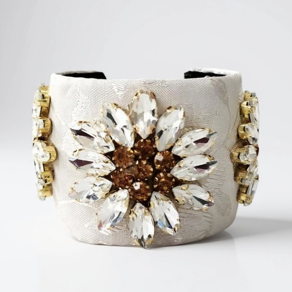 Sunflower Jeweled Cuff Bracelet
