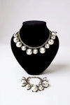 Black and White Embellished Ball Necklace and Bracelet