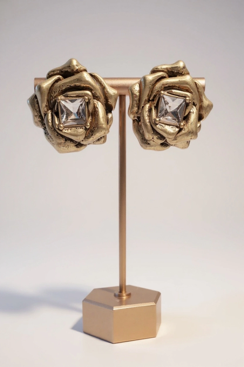 Gold Flower Earrings