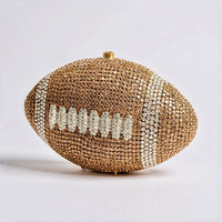 Gold Crystal Football Clutch