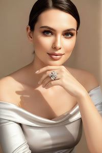 Sterling Silver Diamond Knot Ring