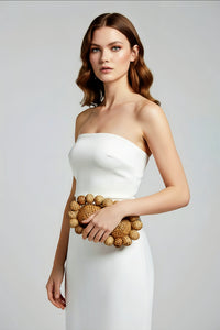 Brown Ratan Clutch