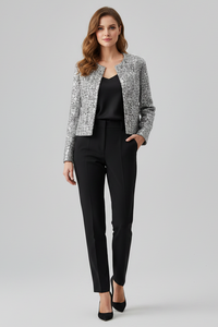 Silver Sequin Embellished Jacket