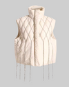 Ivory Jeweled Puffer Vest