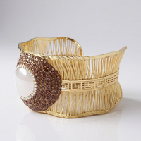 Gold Pave Adorned Pearl Cuff