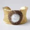 Gold Pave Adorned Pearl Cuff