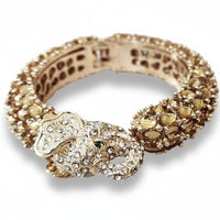 Gold Single Elephant Head Cuff Bracelet