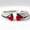 Sterling Silver Triangle Ruby Cuff Bracelet