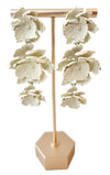 Cream Floral Drop Earrings