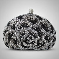Black and White Flower Clutch