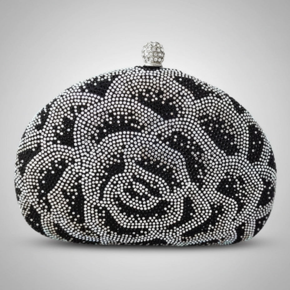 Black and White Flower Clutch
