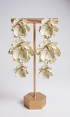 Cream Floral Drop Earrings