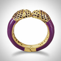 Purple and Gold Pave Cuff Bracelet