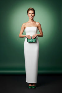 Green Bubble Trim Resin Clutch Purse