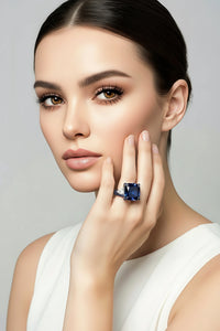 Sterling Silver Sapphire Ring and Cuff Bracelet