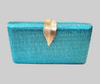 Teal Blue Leaf Clutch