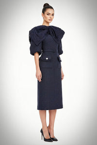 Navy Tweed Dress