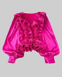 Hot Pink Ruffle Top