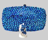 Blue Crystal Clutch and Sterling Silver Half Butterfly Ring