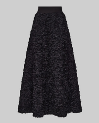 Black 3D Flower Full Length Skirt