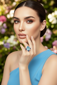 Sterling Silver Baby Blue Ring