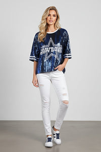 Dallas Cowboys Blue Sequin Shirt