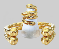 Gold Double Cuff Double Ring