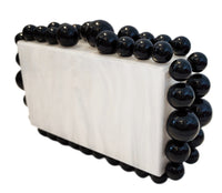Black and White Bubble Trim Clutch
