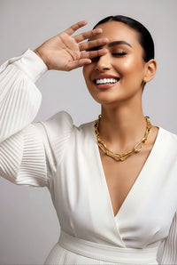 Goldtone Paperclip Necklace