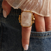 Goldtone Crystal Ring