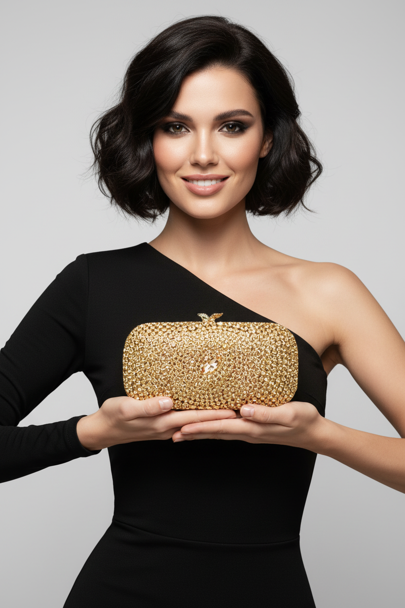 Gold Crystal Clutch