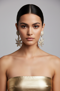 Gold Crystal Starfish Earrings