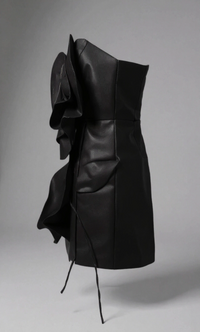 Black 3D Flower Mini Dress