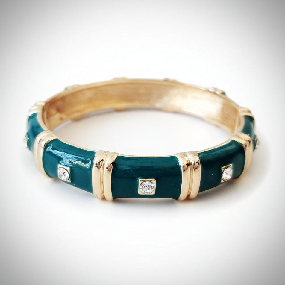 Dark Teal and Gold Bracelet