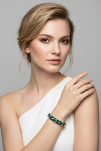 Dark Teal and Gold Bracelet