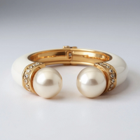 White Resin Pearl Cuff Bracelet
