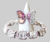 Sterling Silver Pink Butterfly Ring and Tennis Bracelet
