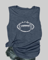 Navy Sleeveless Football T-shirt