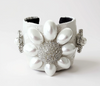 White Pearl Jeweled Cuff Bracelet