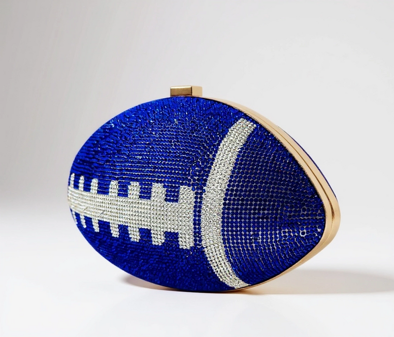 Dallas Cowboys Blue Crystal Football Clutch Purse