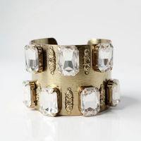 Gold Jeweled Cuff Bracelet