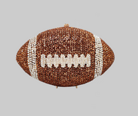 Brown Crystal Football Clutch