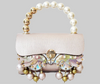 Pink Leather Pearl Embellished Purse