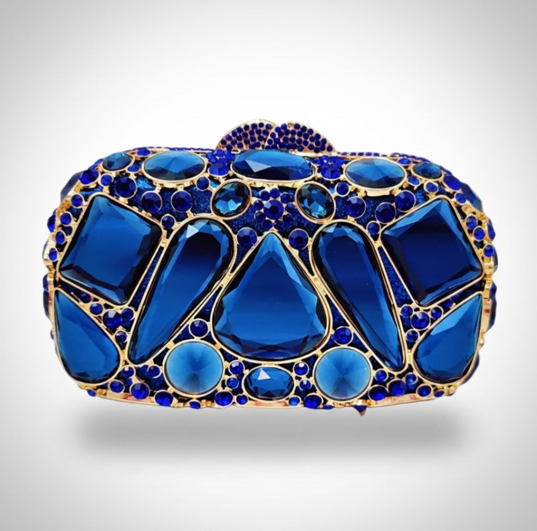 Royal Blue Crystal Clutch