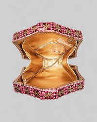 Pink Snowflake Crystal Clutch