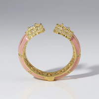 Pink Diamond Enamel Cuff Bracelet