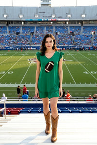 Green Sequin Football Mini Dress